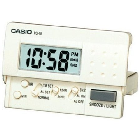 Pq10-7r Travel Alarm Clock Led Light, White Color (WHITE, 46 X 65 X 15)