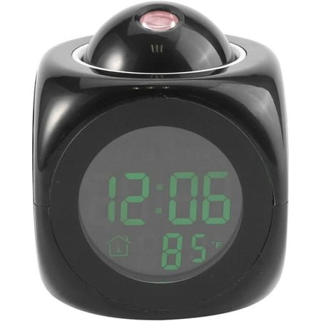 Projection Alarm Clock, Led Alarm Projector Clock Projection with on Ceiling LCD Wall Travel Voice Talking Temperature Display 10mins Snooze for Home Keep The Power Cord Plugged in for Use