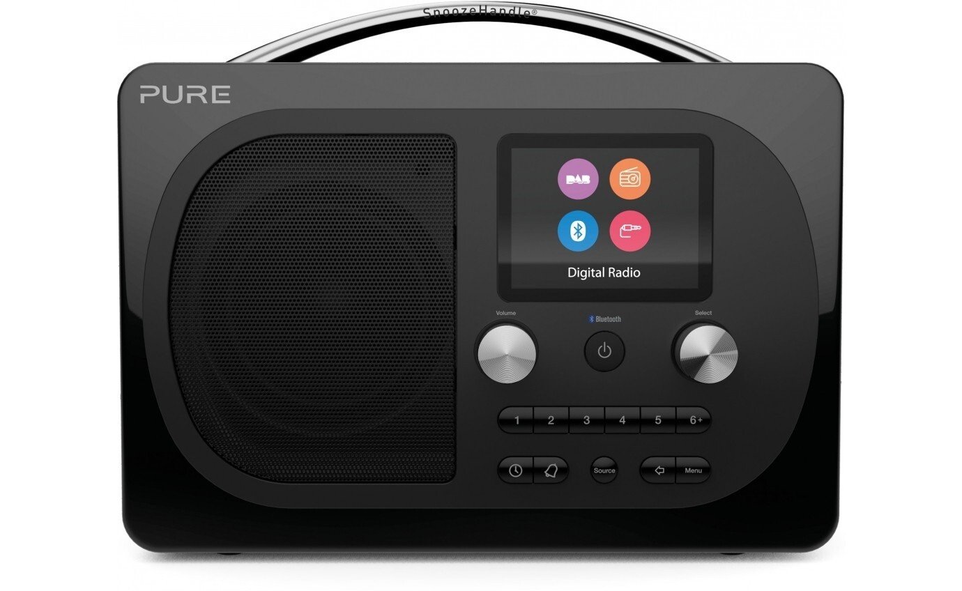 Pure Evoke H4 Prestige Portable FM/DAB Digital Radio - Alarm, Bluetooth - Black