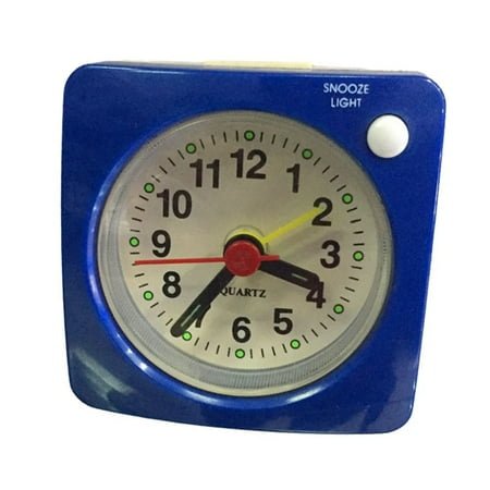 Quartz Bedside LED Desk Sweep Travel Portable Plastic Mini Alarm Clock Silent