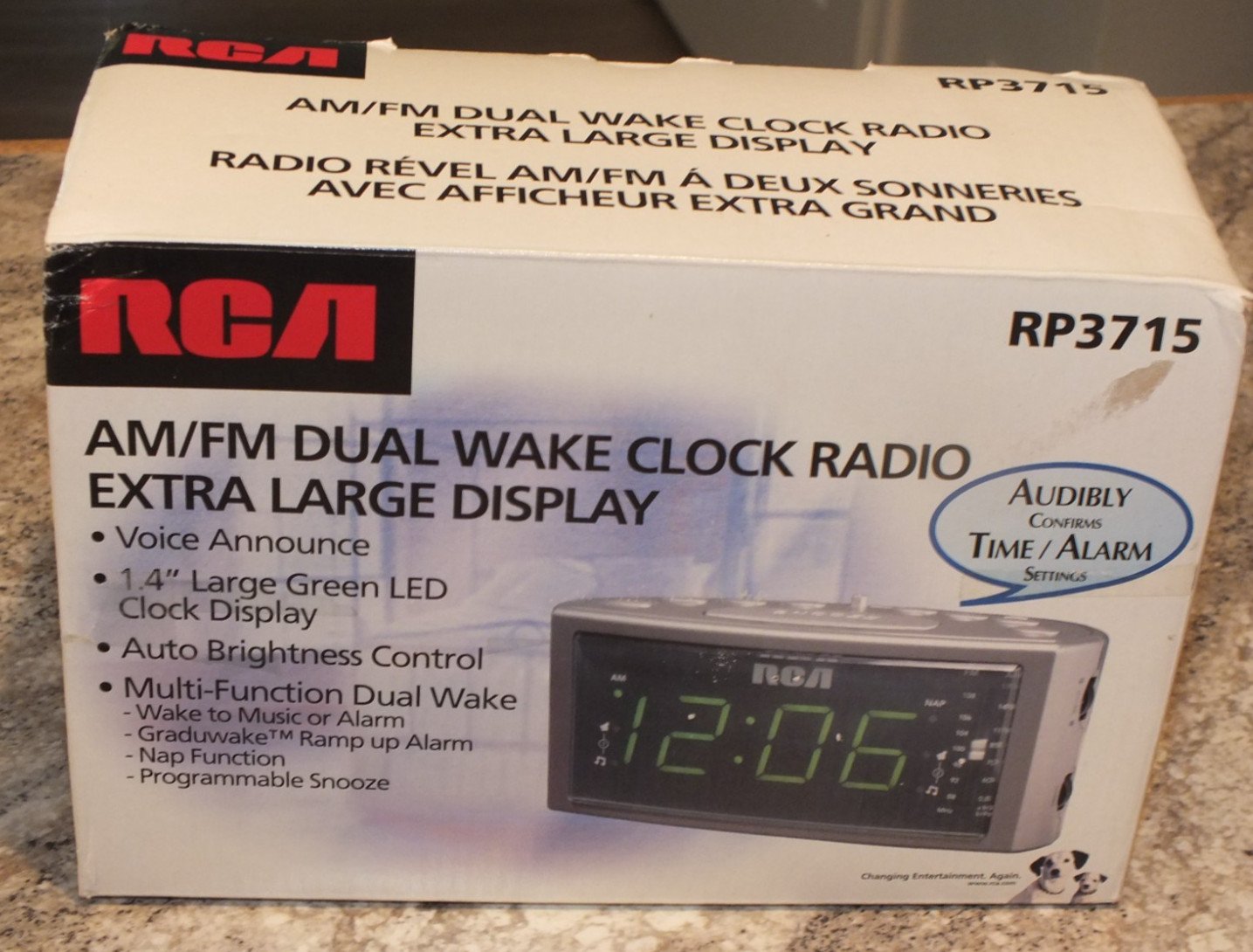 RCA Digital Large Numbers AM/FM Alarm Clock Radio NEW In Box NOS RP3715