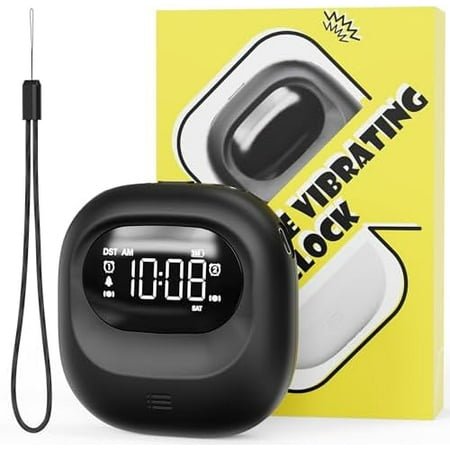 Rechargeable Vibrating Alarm Clock Bed Shaker, 3000mAh Portable Travel Clock Under Pillow for Teens, Deaf People, Heavy Sleepers, Adults – 160-Day Standby, Great for Bedroom or Dorm Use