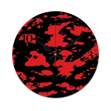 Red And Black Paint Splatter Wall Clock Modern Design Clocks Wall Hanging Home Office School Clocks Round PVC Wall Clocks