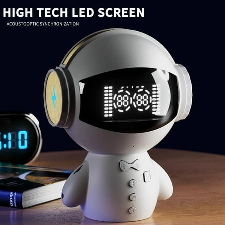 Robot Bluetooth Smart Speaker Computer Karaoke Private Model Electric Clock Alarm Clock Sound Gift