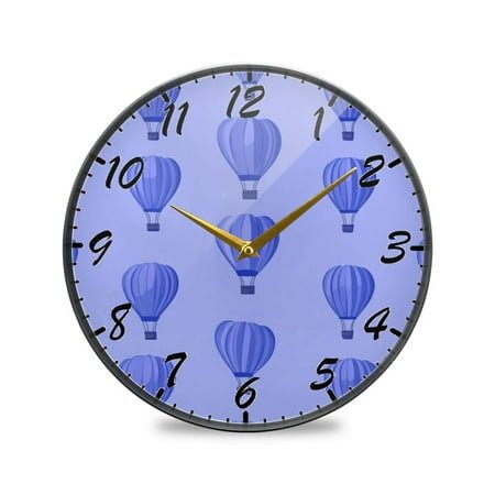 Round Clock Wall Clock Decorative Clock 9.5 Sizes Clock Blue Hot Air Balloons
