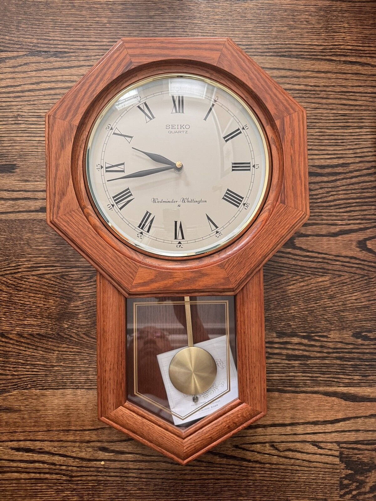 Seiko Schoolhouse Pendulum Wall Clock - Dark Brown