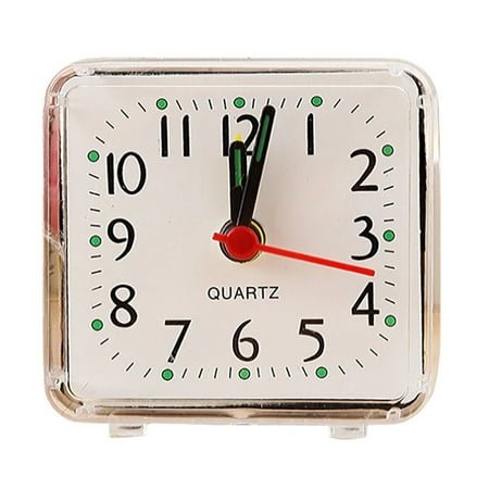 Small Clock Travel Alarm Clock Glow in the Dark Clock, Ticking Clock for Bedroom Living Room