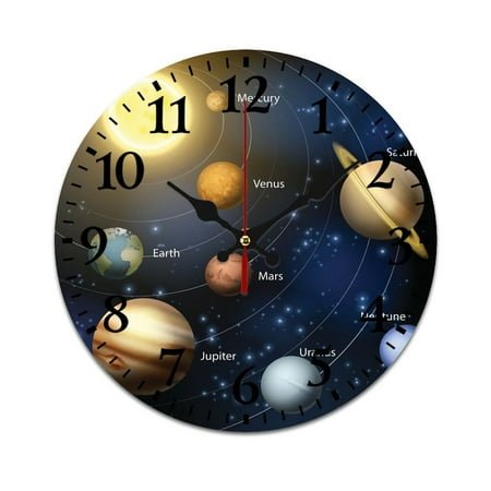 Solar System Wall Clock Modern Design Clocks Wall Hanging Home Office School Clocks Round PVC Wall Clocks