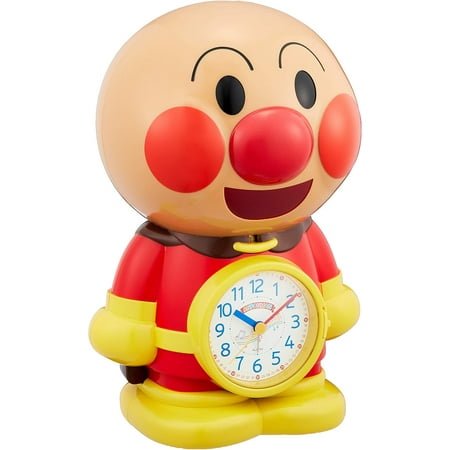 SONGMH 4SE552-M06 Anpanman Alarm Clock Character Analog Funny Talking Voice 3D Brown 10.7 x 7.6 x 6.6 inches (27.2 x 19.2 x 16.8 cm)