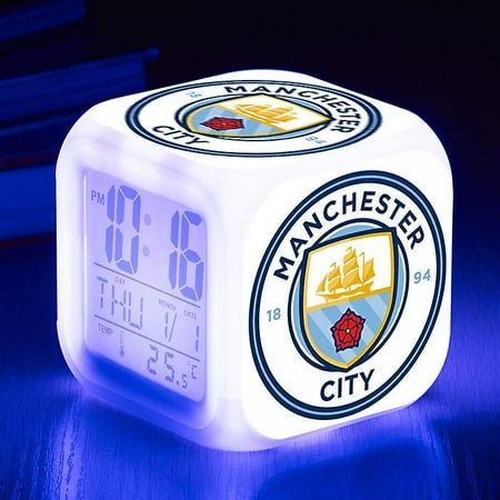 Sports Club Football Led Alarm Clock Luminous Digital Clock 7 Colors Watch Mini Children Bedside Alarm Clock