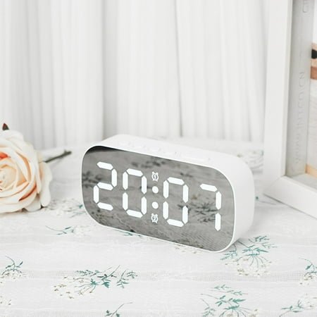 sruoe Alarm Clock, Alarm Clocks for Bedroom, Smart Alarm Clock, Clock Alarm, Deep Sleep Alarm Clocks, Bell Alarm Clock, Bedside Study Kitchen Mirror Wireless Charging Home Clock, Plastic