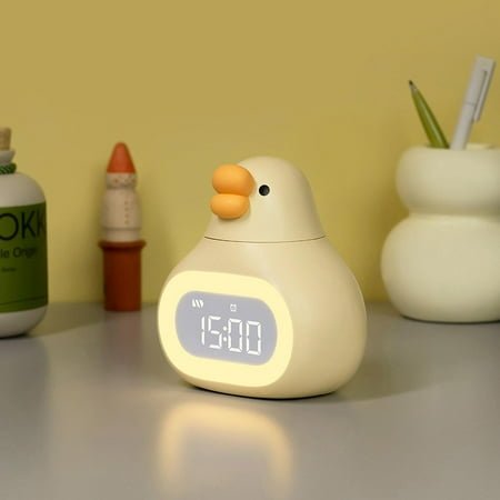 sruoe Smart Alarm Clock , Smart Alarm Clock Radio, Alarm Clocks, Digital Alarm Clock, Digital Clock with Temperature Night Light for Kid, Plastic