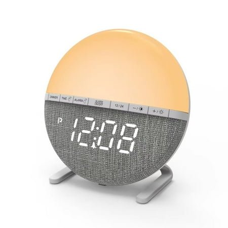 Sunrise Simulation Wake-Up Light Alarm Clock - Natural Dawn & Dusk Light Therapy for Better Sleep & Gentle Awakening