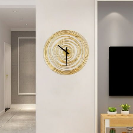 TFCFL Round Large Fancy Wall Clock Metal Luxury Wall Spiral Clock For Home Living Room Bedroom Art Decoration