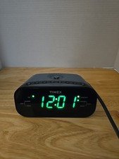 Timex AM/FM Dual Alarm Clock Radio 1.2" Green Display & Line-In Jack