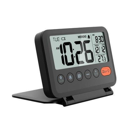 TISHITA Alarm Clock Thermometer Clock Foldable Portable Small Clock LCD Bedside Clocks Desk Clocks for Kids Adults Travelling Outdoor