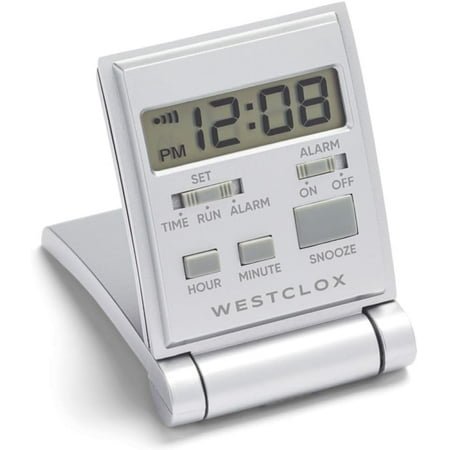 Travelmate LCD Travel Folding Alarm Clock 5, Silver