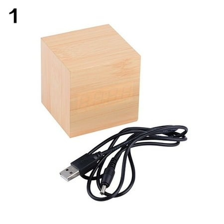 Tshsdpx Modern Wooden Cube Digital LED Thermometer Timer Calendar Desk Alarm Clock
