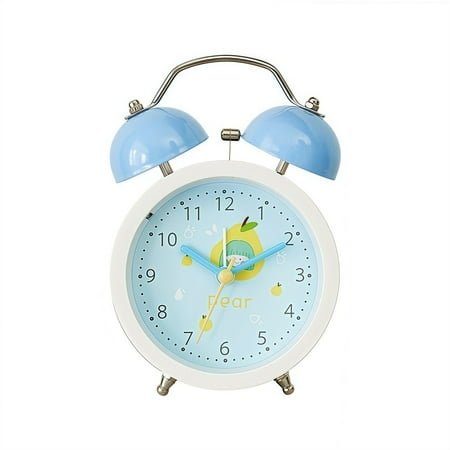 Twin Bell Alarm Clock with Night Light, Silent Non-Ticking for Bedroom Dormitory Office