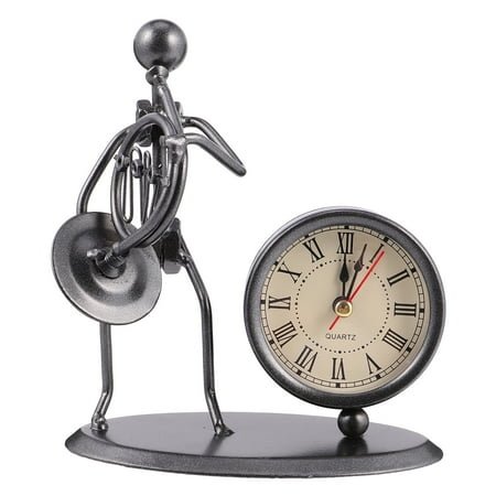 unbranded Bedside French Horn Clock Flip Wrought Iron Office