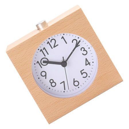 unbranded Square Alarm Clock Wooden Radio Controlled Wall Digital for Office