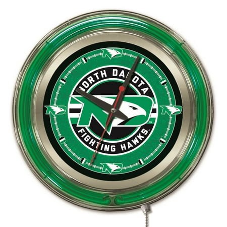 University of North Dakota 15 Double Neon Wall Clock
