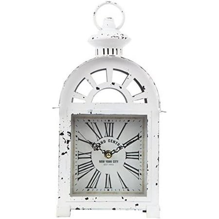 Vintage Inspired Lantern Grand Central New York City Train Station-Style Mantle Clock, Silent-Non-Ticking with Quartz Movement, Fits with Victorian or Antique Décor Theme (13 3/4 Tall)