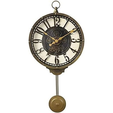 Vintage Iron Wall Clock, Metal Brushed Process, Fine Glass Dial, Electronic Movement, Suitable for Home Office