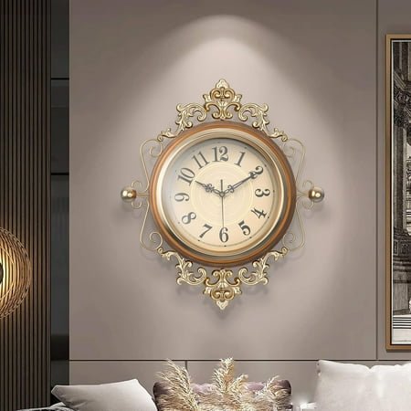Vintage Large Wall Clocks with Glass Cover,Digital Retro Wall Clock Battery Operated for Living Room/Bedroom/Kitchen/Farmhouse/Office Decor 19X21