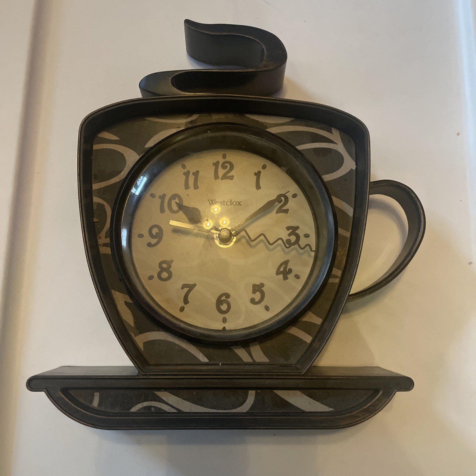 Vintage Westclox Coffee Cup Wall Clock Kitchen Cafe Clock