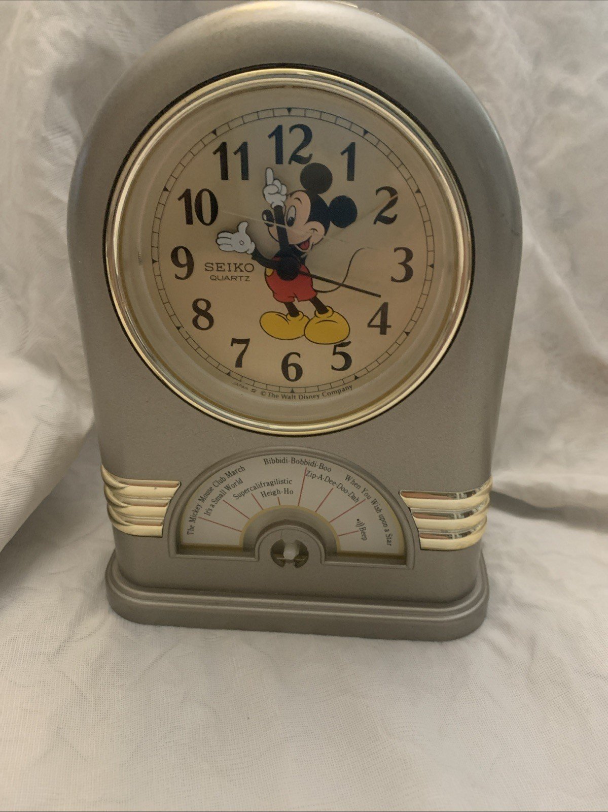 Vtg Seiko Mickey Mouse Musical Disney Alarm Clock Plays 8 Songs Tested Working