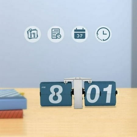 Wall Mount/Tabletop Flip Desk Shelf Clock Internal Gear Operated Digital Display