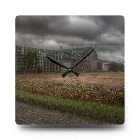 Weaver Road Brown I| Barn Boutique Acrylic Analog Wall Clock