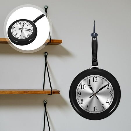 WHAMVOX 1 Set Kitchen Wall Clocks Decorative Frying Pan Modeling Clock Silent Design Home Living Room Clock