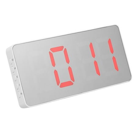 WHAMVOX 电子LED镜面钟 Digital Small Light Sunrise Alarm Clock Travel Red