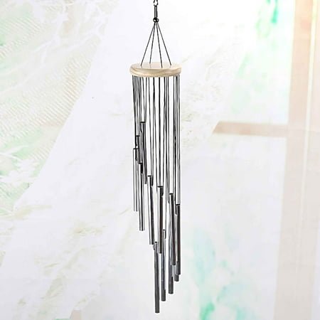 Winter Savings Clearance! WJSXC Metal 12-pipe Wind Chime Balcony Outdoor Courtyard Wall Clock