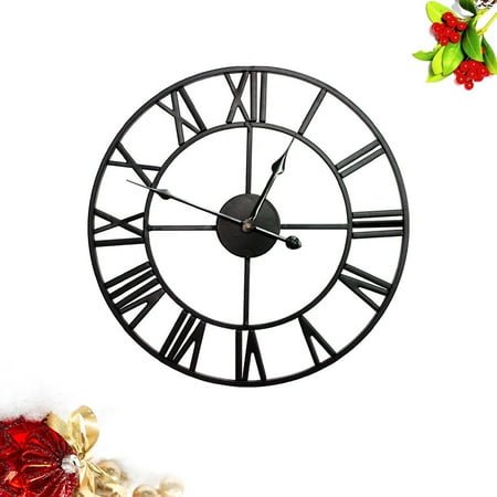 WRISTBIQUE 1Set Black Square Hanging Clock Iron Wall Decoration Timekeeping For Home Decor Living Room Elegant Wall Clock