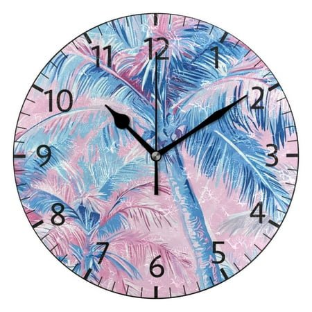 YAZAOO Decorative Wall Clock Size：25cm Island Glow Design Pattern Clock