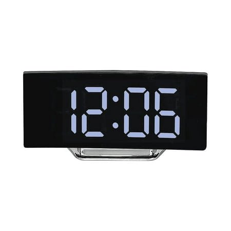 Yoloke Large LED Curved Screen Table Clock - Intelligent Electronic Digital Alarm Clock for Bedroom and Office