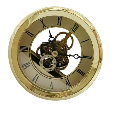 103mm Skeleton Clock Insert with Goldenr Bezel, Roman Numeral, Movement, Vintage Style for Heimwerken Decor