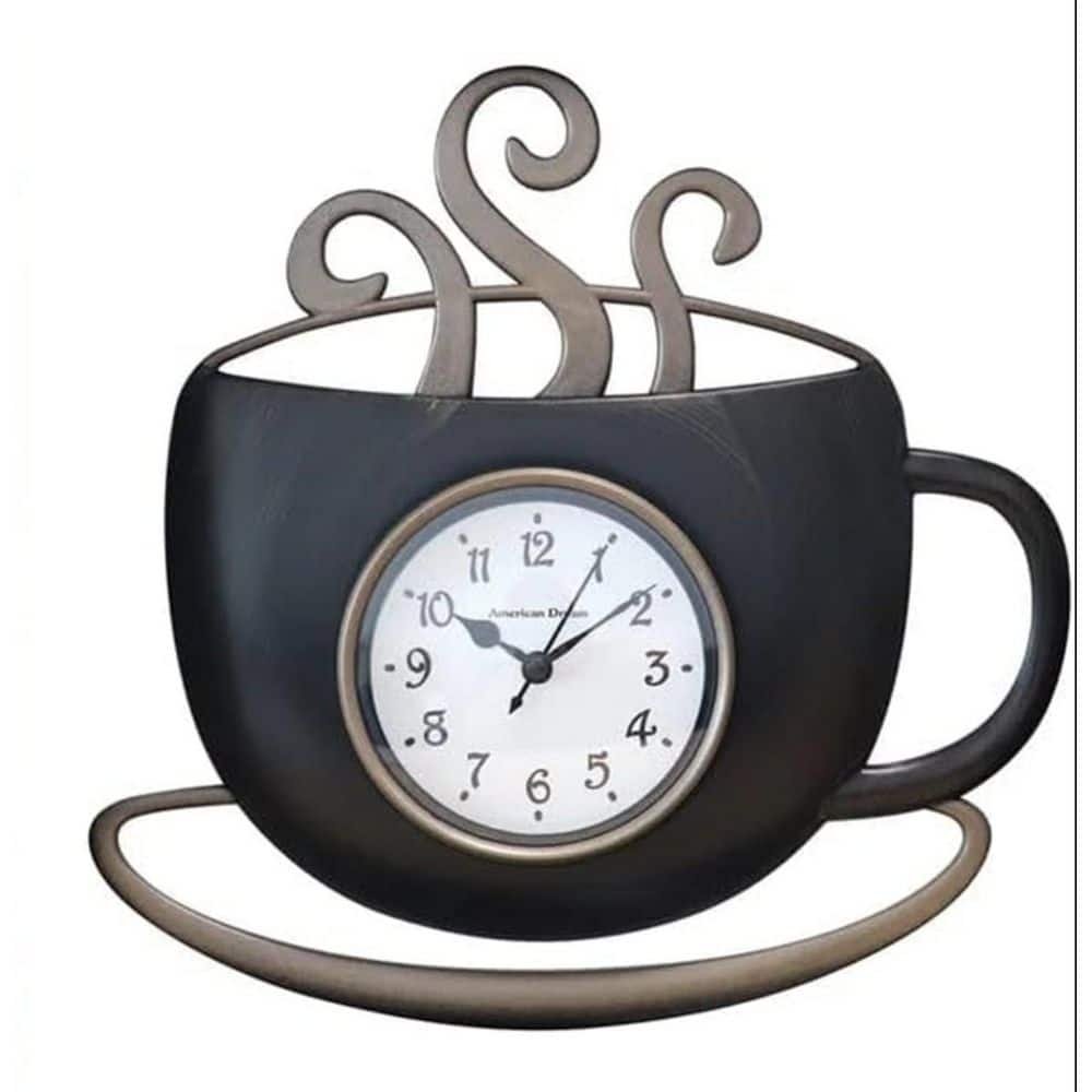 11 in. Farmhouse Style Latte Cup Outdoor Clock
