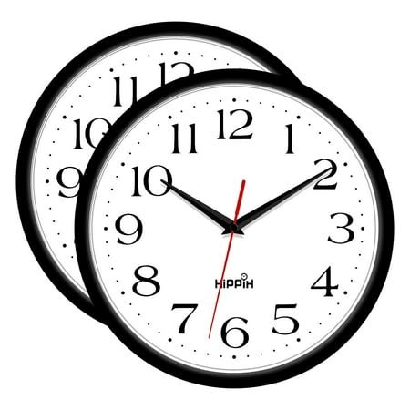 12 Inch Atomic Wall Clock Auto Sync with NIST, Silver Brushed Metal Frame, Self Adjusting Daylight Savings, AA Battery Operated, Clear Analog Display for Any Room