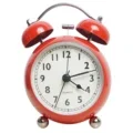 1 Pcs Metal Alarm Clock Twin Bell Silent Alloy Digital Desk Clock Electronic Alarm Clocks Desktop Table Watches Home Decor (Red)