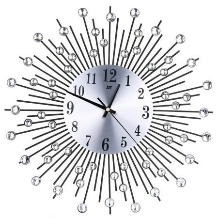 (1 set) High-end wrought iron wall clock-BZ438 black
