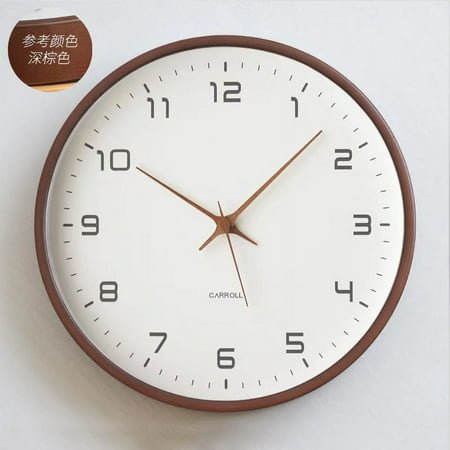2024 New Fashion Living Room Japanese Style Log Style Wood Grain Color Wall Clock Home Quartz Clock Nordic Mute Pocket Watch