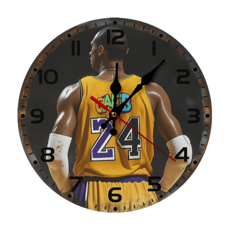 2D Silent Wall Clock with Basketball Player Design ,Perfect for Sports Fans, Bedroom, Office, or Home Decor -10-Inch AA Battery Powered (Battery Not Included)