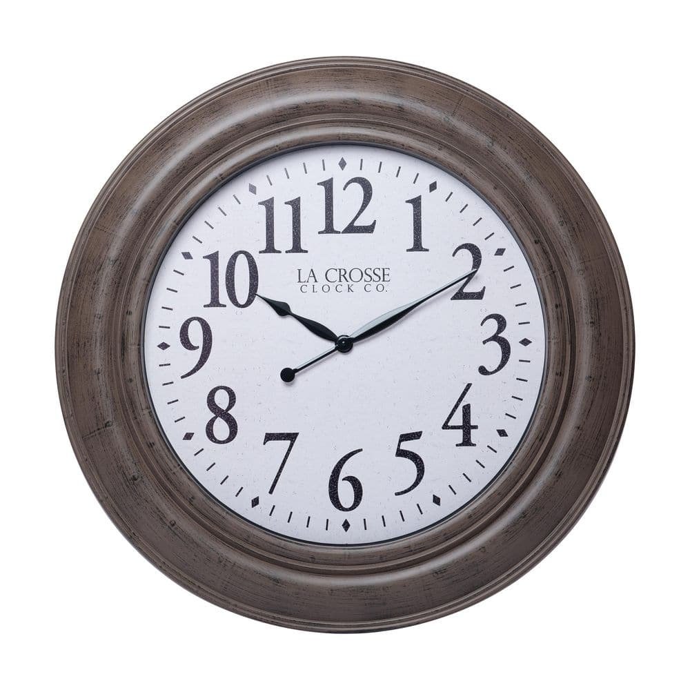 36 in. Brushed Brown Mattison Analog Quartz Wall Clock