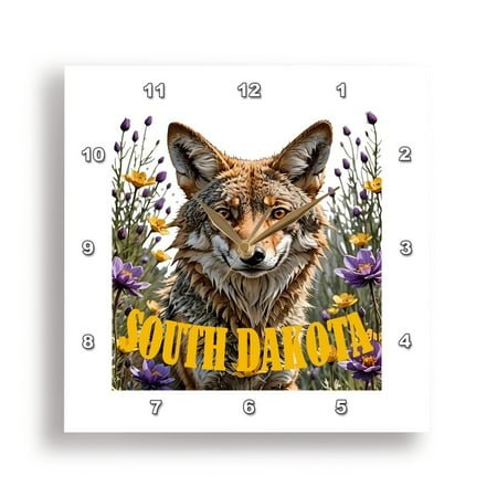 3dRose, For The Love Of South Dakota, 13x13 Wall Clock