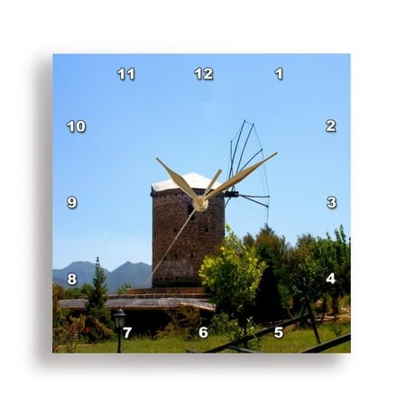 3dRose, Traditional Old Windmill in Kizlan Datca Mugla, 15x15 Wall Clock
