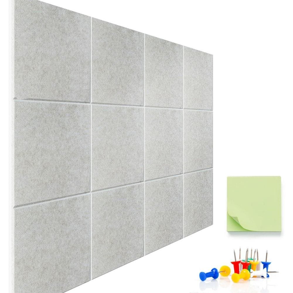 47 x 35 Large Cork Felt Wall Tiles Black Removable Adhesive for...